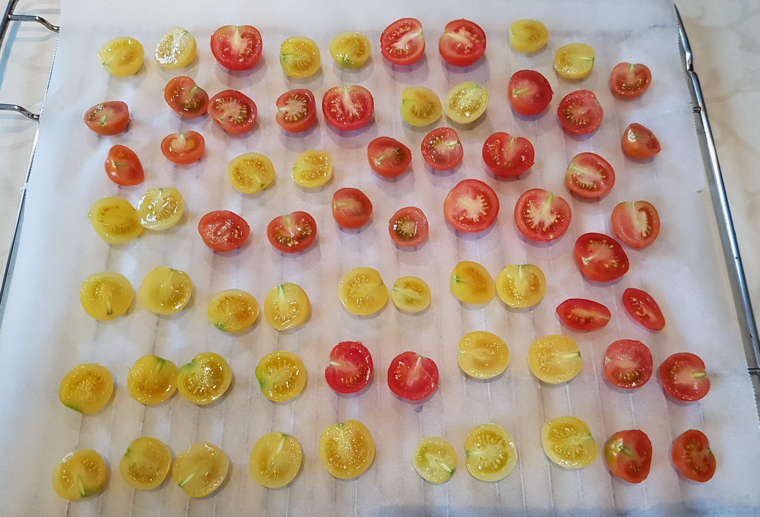 Tomaten auf Backpapier